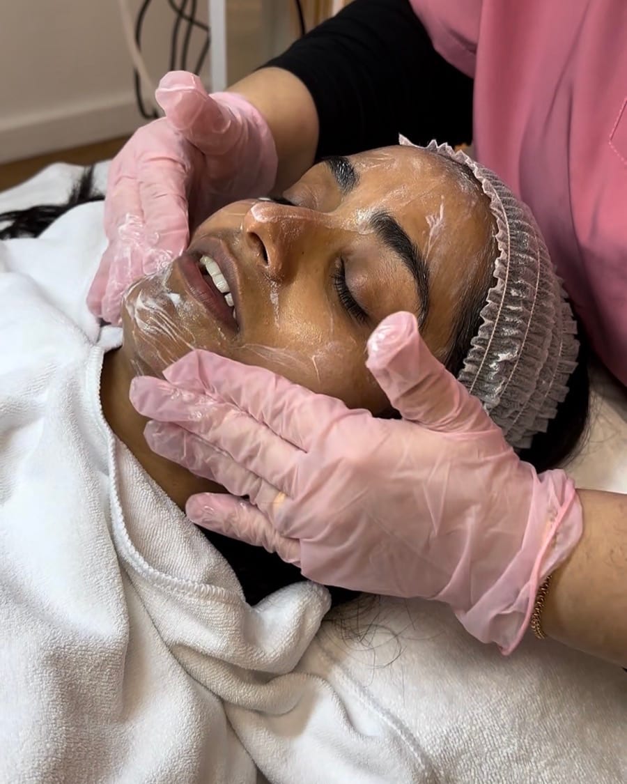 A facial on Fitzpatrick IV skin at Melatone Skin Clinic Battersea, barrier-first approach for darker skin