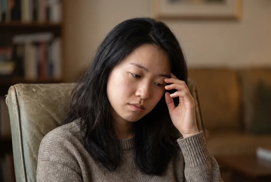 A person representing cortisol and stress blood testing