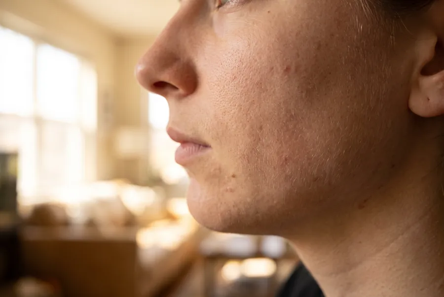Close-up of skin, skin and acne blood profiles